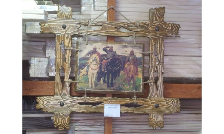 Картина в рамке из состаренной древесины